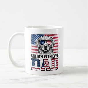Taza De Café Camiseta de perro vintage patriótica de papá Golde