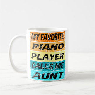 Taza De Café Camiseta de piano retro mi favorita me llama tía p