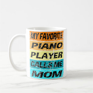 Taza De Café Camiseta de piano retro Mi favorito me llama mamá