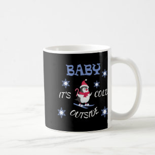Taza De Café Camiseta de pingüino de esquí afuera hace frío 