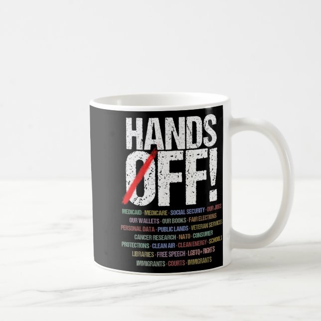 Taza De Café Camiseta de protesta de manos libres1.png (Derecha)