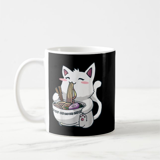 Taza De Café Camiseta de Ramen Cat Kawaii Anime Otaku (Izquierda)