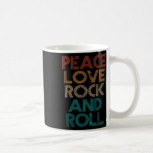 Taza De Café Camiseta de Rock N Roll Vintage de Paz y Amor Conc