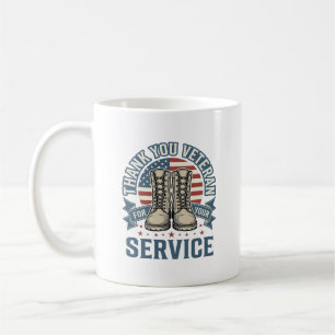 Taza De Café Camiseta de Servicio Botas Patrióticas para Vetera