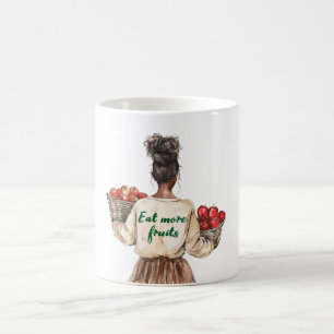 Taza De Café Camiseta de sombrero de niña Come verduras Bolsa