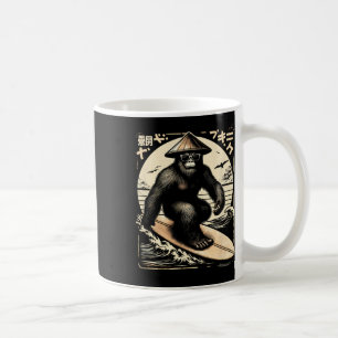 Taza De Café Camiseta de surf de Bigfoot con tema japonés