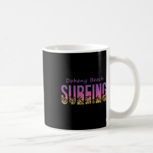 Taza De Café Camiseta de surf de Doheny State Beach, Retro Cali