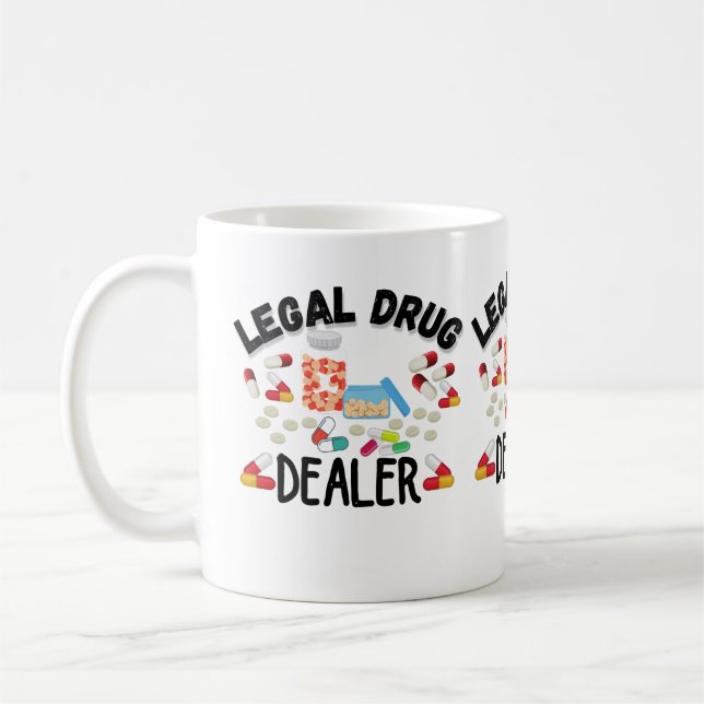 Taza De Café Camiseta de traficante legal de drogas (Izquierda)