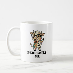 Taza De Café Camiseta de vaca linda con gafas vibraciones perfe