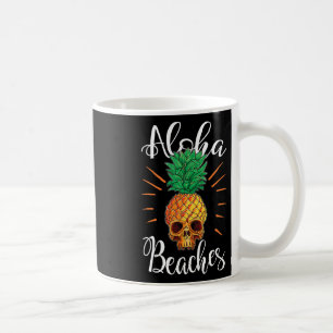 Taza De Café Camiseta de vacaciones de cráneo de piña de playas