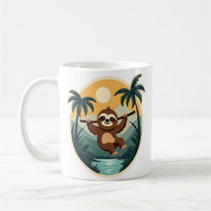 Taza De Café Camiseta de viaje tropical de perezoso de Costa Ri