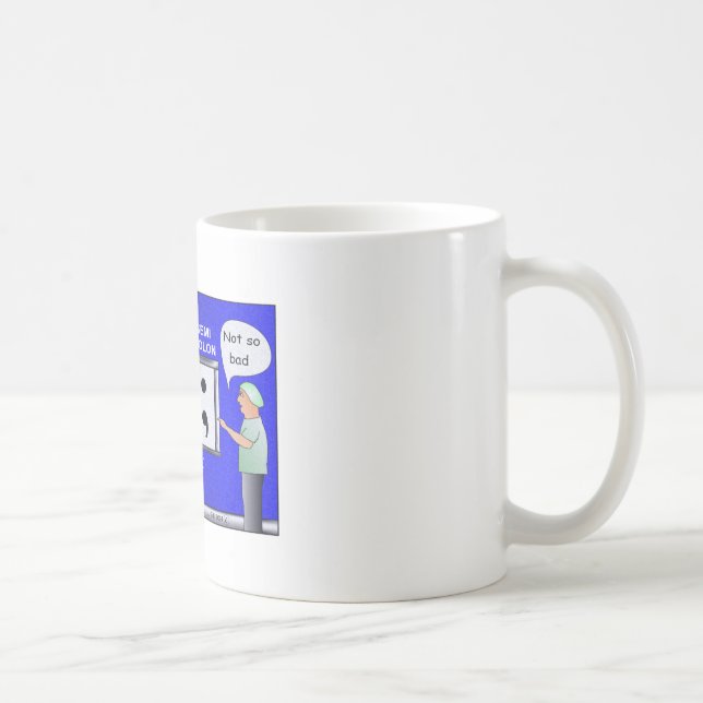 Taza De Café Camiseta del dibujo animado del cáncer de colon (Derecha)