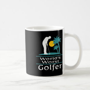 Taza De Café Camiseta del golfista peor del mundo divertida nov