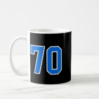 Taza De Café Camiseta deportiva de número 70 azul brillante
