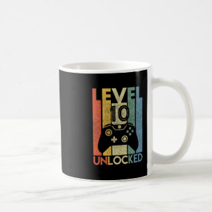 Taza De Café Camiseta desbloqueada nivel 10 divertido jugador d