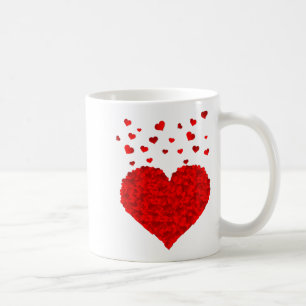 Taza De Café Camiseta Día de San Valentín Corazón Rojo Hermoso
