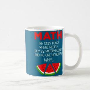 Taza De Café Camiseta Divertida Chiste de Cálculo de Sandía Mat