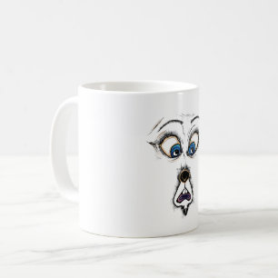 Taza De Café Camiseta divertida con cara de dibujos animados co