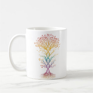 Taza De Café Camiseta Divertida De Adn Árbol De La Vida Genétic