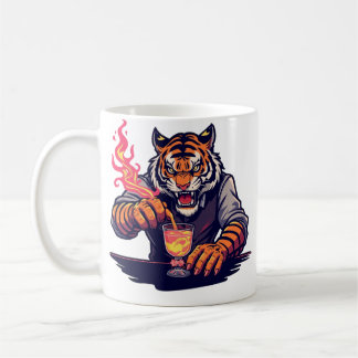 Taza De Café Camiseta divertida de barman con tigre | Regalo pa