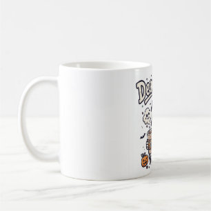 Taza De Café Camiseta divertida de Halloween de esqueleto de ca