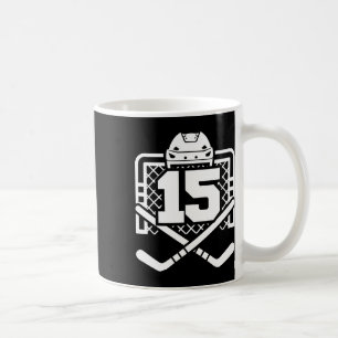Taza De Café Camiseta divertida de hockey número 15 para jugado