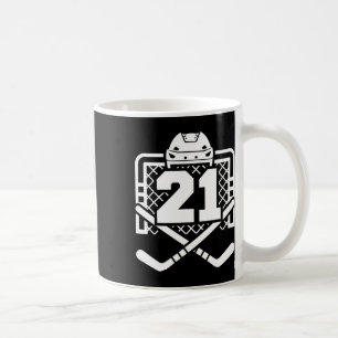 Taza De Café Camiseta divertida de hockey número 21 para jugado