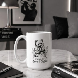 Taza De Café Camiseta divertida de oso impulsado por amor y caf
