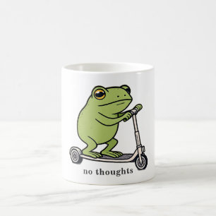 Taza De Café Camiseta Divertida de Patinete de Rana Sin Pensami