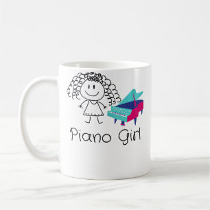 Taza De Café Camiseta Divertida de Pianista para Mujeres y Chic
