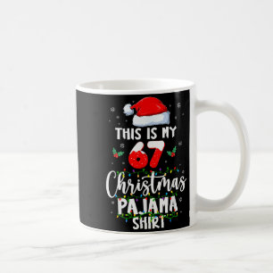 Taza De Café Camiseta divertida de pijama de Navidad 67 Seis Si