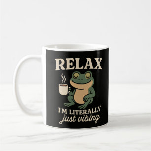 Taza De Café Camiseta divertida de rana retro con estética meme