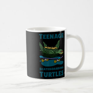 Taza De Café Camiseta Divertida de Tortugas Adolescentes Patina