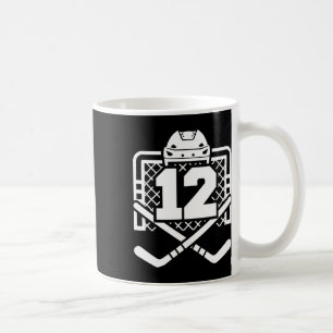 Taza De Café Camiseta divertida del número 12 de hockey Jugador