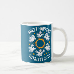 Taza De Café Camiseta Divertida Eclipse Solar Fantasma Hoja Suc