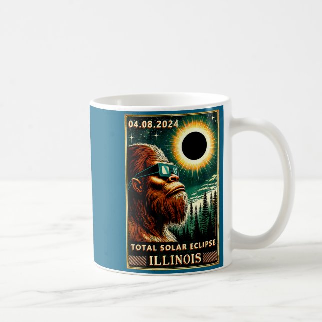 Taza De Café Camiseta Divertida Eclipse Solar Total Illinois Pi (Derecha)