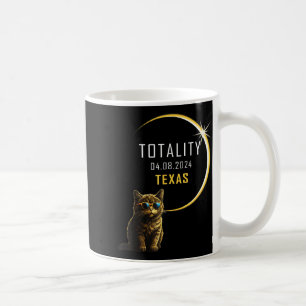 Taza De Café Camiseta Divertida Eclipse Solar Total Texas Gato