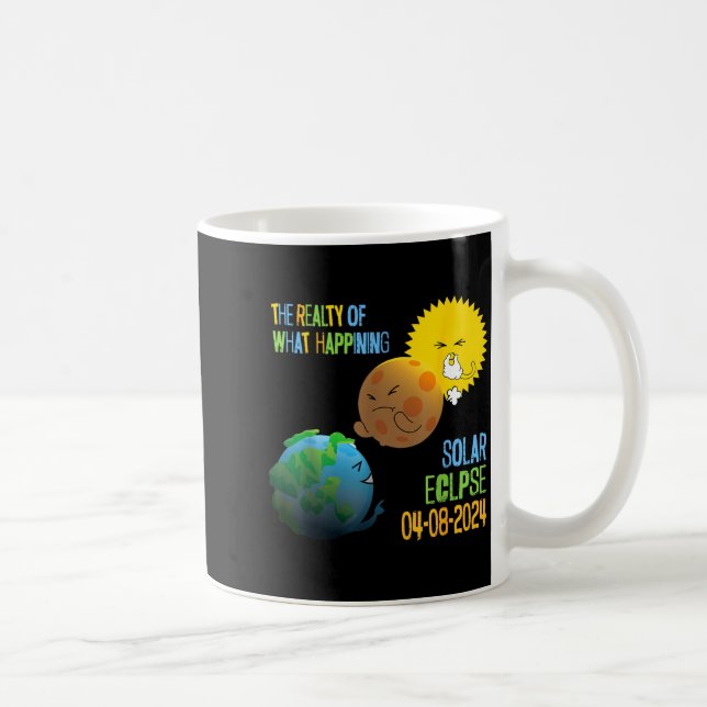 Taza De Café Camiseta Divertida Eclipse Total Abril 8 Solar (Derecha)