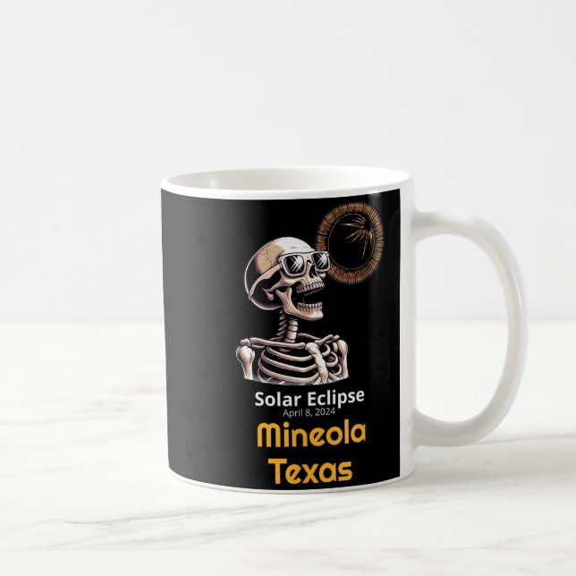 Taza De Café Camiseta Divertida Esqueleto Eclipse Solar Mineola (Derecha)