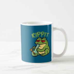 Taza De Café Camiseta Divertida Rippit Stoner Frog Fumando Ston