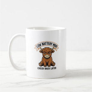Taza De Café Camiseta Divertida Vaca Highland Gruñona Estado Fu