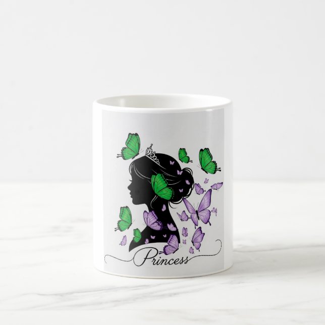 Taza De Café Camiseta elegante "Princesa de las Mariposas" | 6. (Centro)