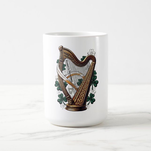 Taza De Café Camiseta Emerald Harp Shenanigans  (Centro)