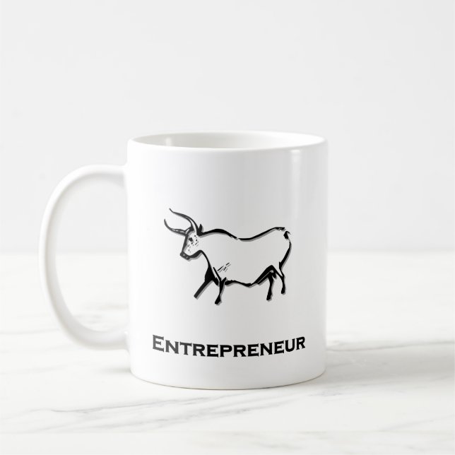 Taza De Café Camiseta Emprendedora Bull Black (Izquierda)