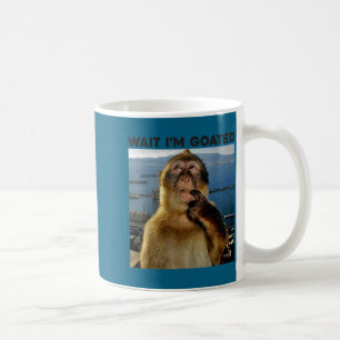 Taza De Café Camiseta Espera Goated Pensando en Mono Meme