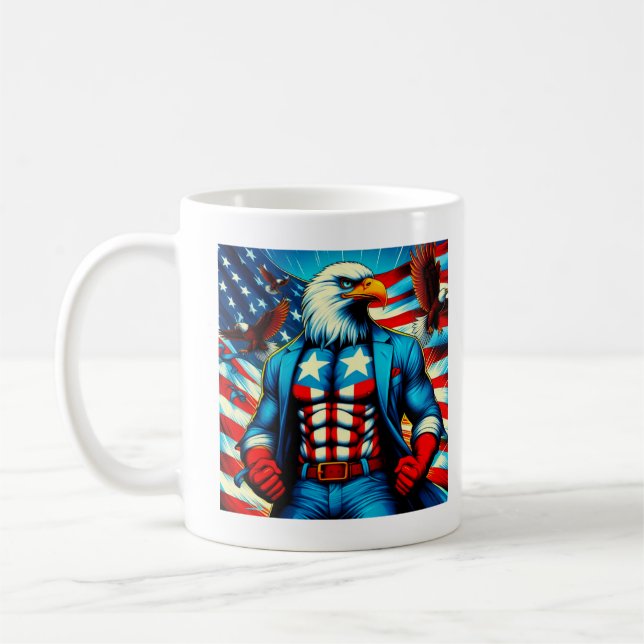 Taza De Café Camiseta feliz 4 de JULIO (Izquierda)