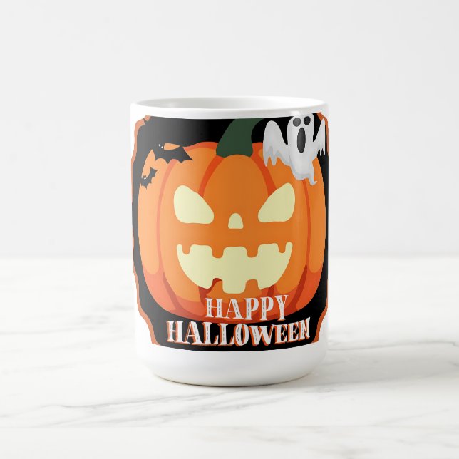 Taza De Café Camiseta feliz Naranja de calabaza y gatos de Hall (Centro)