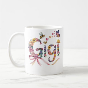 Taza De Café Camiseta Gigi Abuela – Camiseta con Nombre Floral 