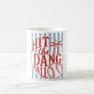 Taza De Café Camiseta Golpea La Bola Maldita Divertida Béisbol 