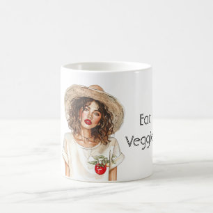 Taza De Café Camiseta Gorra de Niña Come Verduras